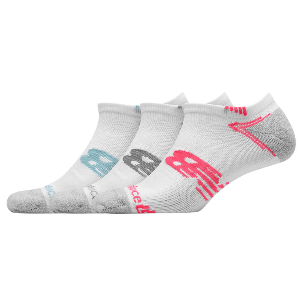 New Balance Cush 3 Pack Unisex NS Tennis Socks - White/L