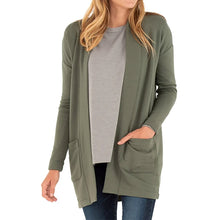 Load image into Gallery viewer, Free Fly Thermal Fleece Cardigan Womens Sweater - DARK OLIVE 102/L
 - 1