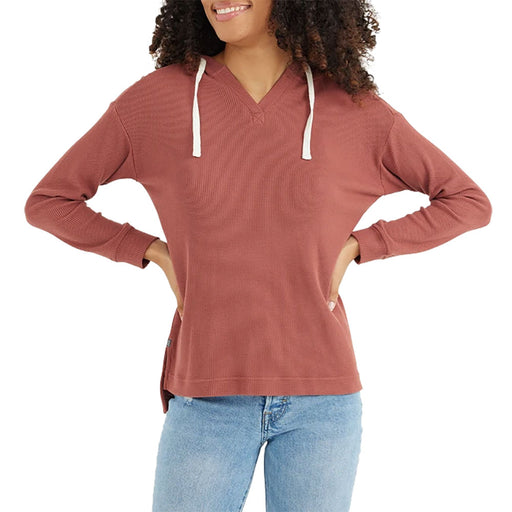 Free Fly Bamboo Waffle Womens Hoodie - ROSEWOOD 104/L