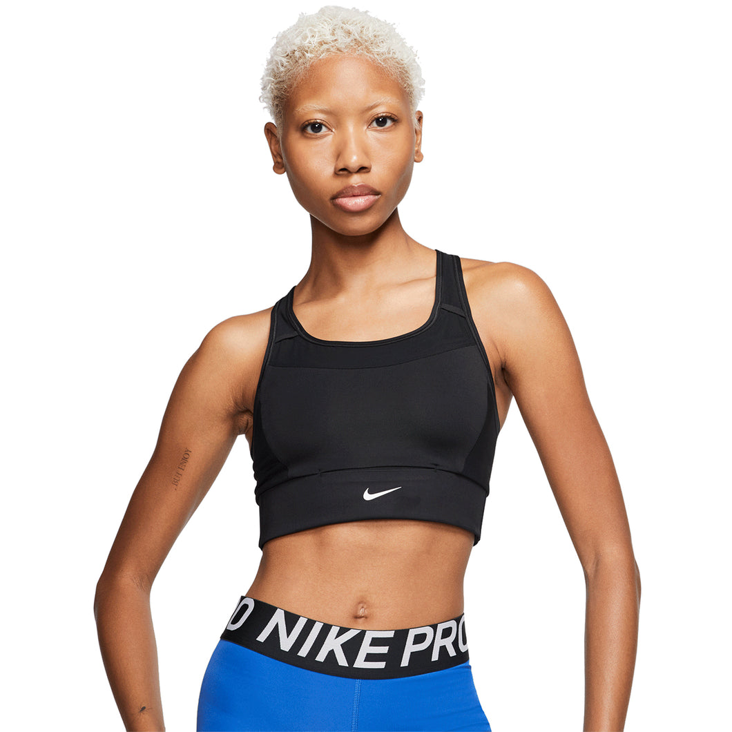 Nike Swoosh Medium Support Womens Sports Bra - BLACK 010/XL