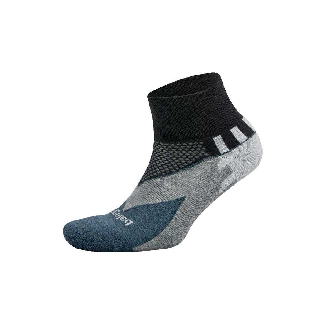 Balega Enduro Quarter Unisex Running Socks - Black/Grey/XL