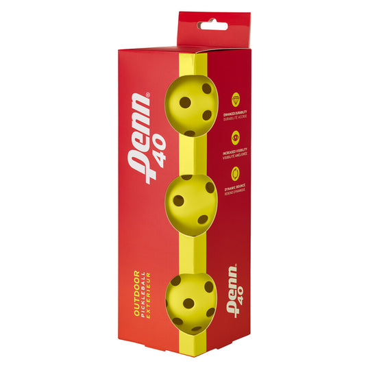 Penn 40 Outdoor Yellow Pickleballs 3-Pack