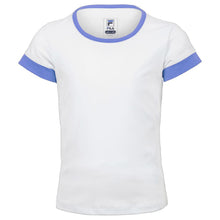 Load image into Gallery viewer, Fila Core Girls Short Sleeve Tennis Shirt - Wht/Amparo Blue/S
 - 4