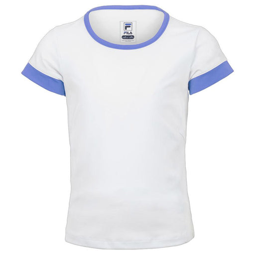 Fila Core Girls Short Sleeve Tennis Shirt - Wht/Amparo Blue/S