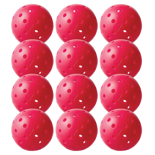 Franklin X-40 Pink Outdoor Pickleballs - 12 Pack