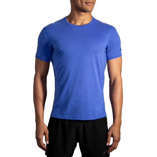 Brooks Distance Short Sleeve Mens Running Shirt - Hthr Amparo Blu/XXL