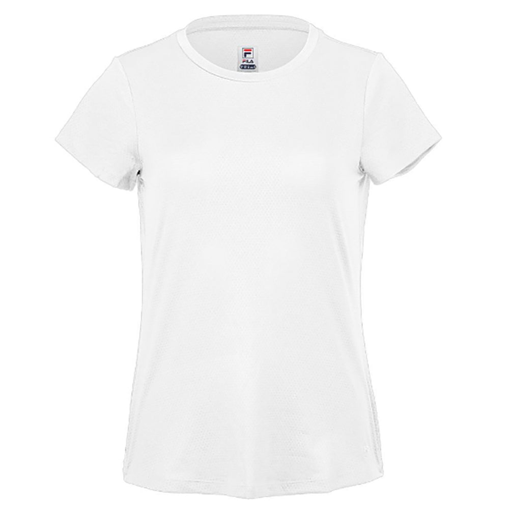 Fila Essentials White Womens Tennis Shirt - WHITE 100/XL