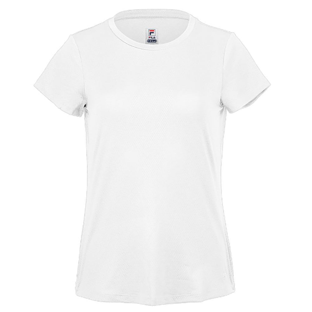 Fila Essentials White Womens Tennis Shirt - WHITE 100/XL