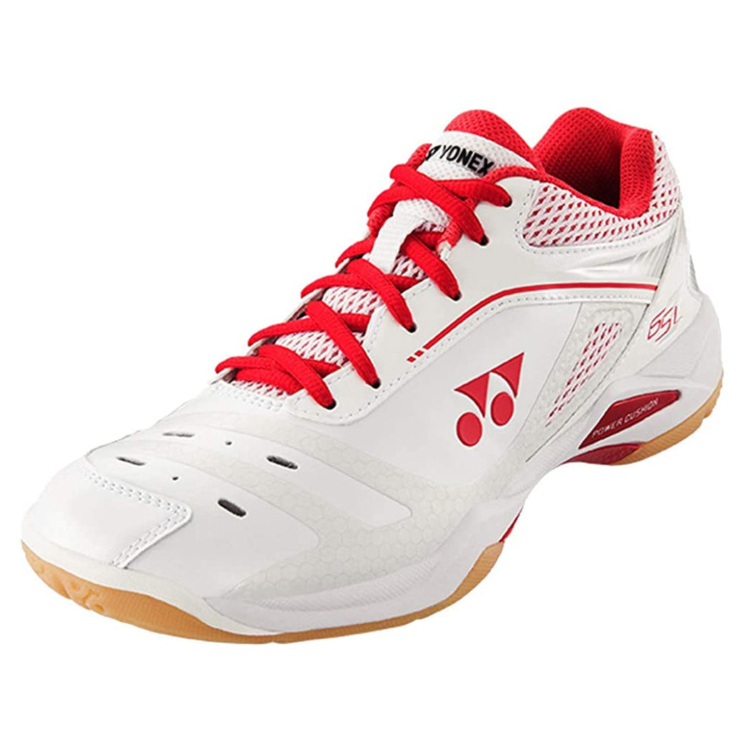 Yonex Power Cushion 65 Z WH-RD Womens Court Shoes - 10.5/White/High Red/B Medium
