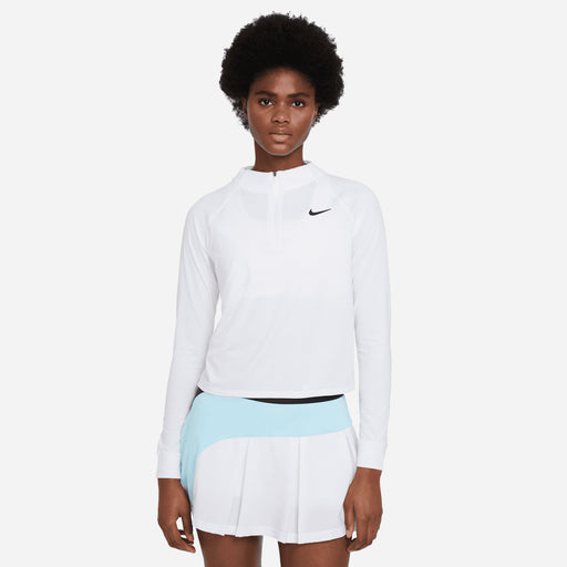 NikeCourt Dri-FIT Victory Womens Tennis 1/2 Zip - WHITE 100/XL
