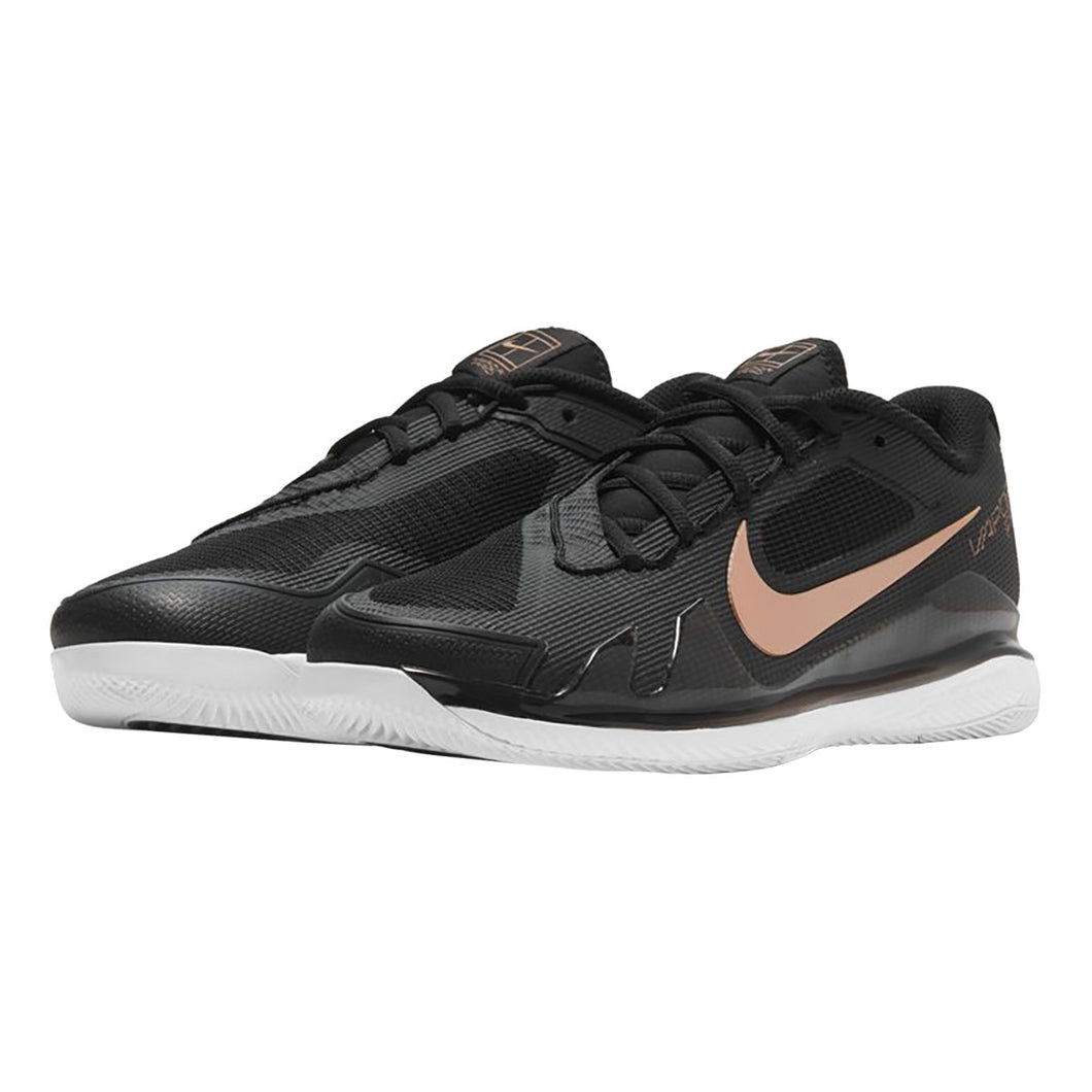 NikeCourt AirZoom Vapor Pro Womens Tennis Shoes - 11.0/BLK/MTL RED 024/B Medium