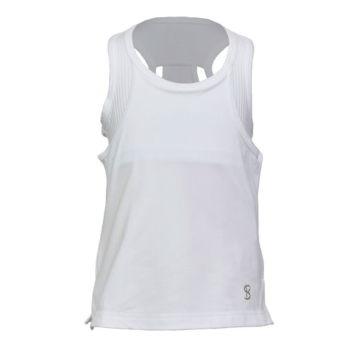 Sofibella Alignment Racerbk WH Girl Tennis Tank - White/Blanc/L