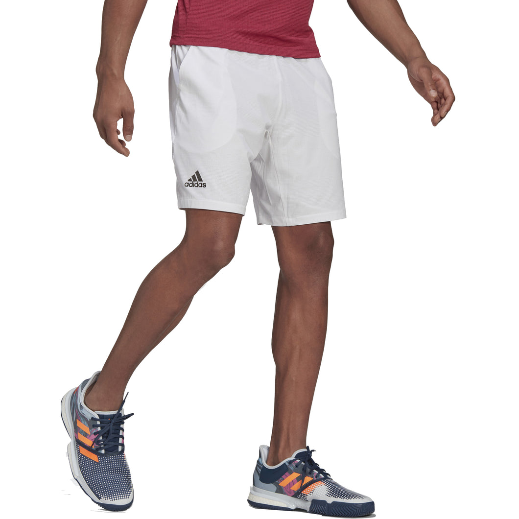 Adidas Ergo White 7in Mens Tennis Shorts - White/Black/XXL
