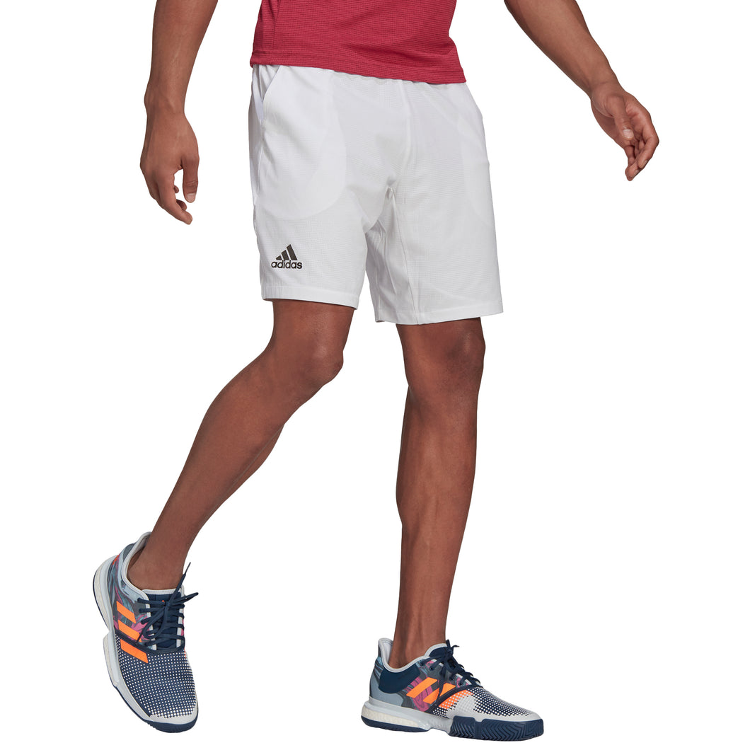 Adidas Ergo White 9in Mens Tennis Shorts