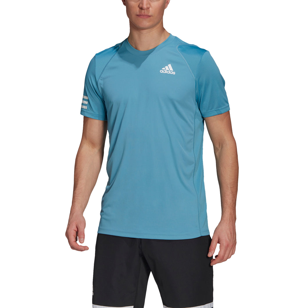 Adidas Club 3-Stripes Hazy Blue Mens Tennis Shirt