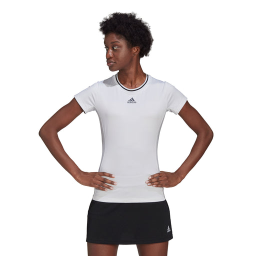 Adidas Freelift Match White Womens Tennis Shirt - White/Black/XL