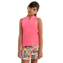 Load image into Gallery viewer, Lucky in Love Birdie Girls Sleeveless Polo
 - 4