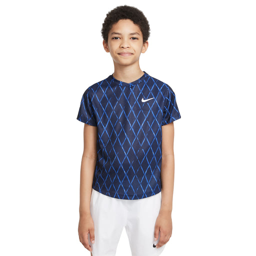 NikeCourt Dri-FIT Victory Boys SS Tennis Shirt - OBSIDIAN 451/XL