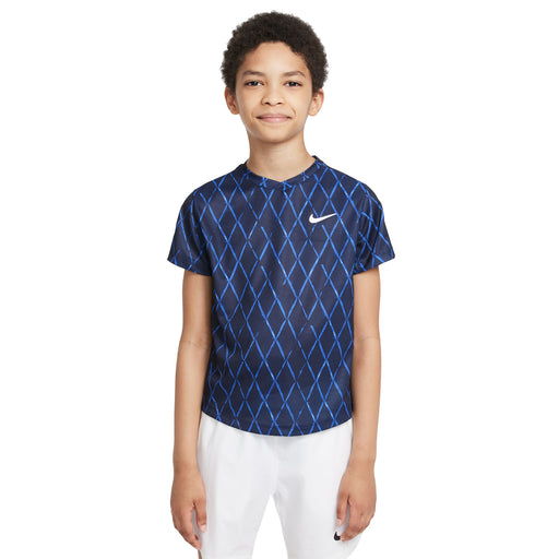 NikeCourt Dri-FIT Victory Boys SS Tennis Shirt - OBSIDIAN 451/XL