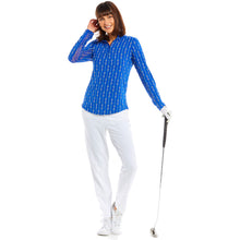 Load image into Gallery viewer, Gottex Zip Mock Womens Long Sleeve Sun Shirt - Blue Bamboo/XL
 - 2