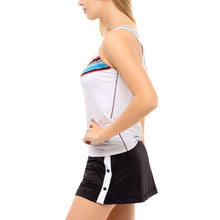 Load image into Gallery viewer, Lucky in Love Color Block Tie Wht Wmn Tennis Tank
 - 2
