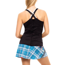 Load image into Gallery viewer, Lucky in Love Double Cros Cami Blk Wmn Tennis Tank
 - 3