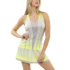 Lucky in Love Pleat Dont Go Neon Yellow Womens Tennis Tank Top