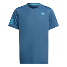 Load image into Gallery viewer, Adidas Club 3 Stripe Boys Tennis Shirt - ALTR BL/SKY 432/XL
 - 5