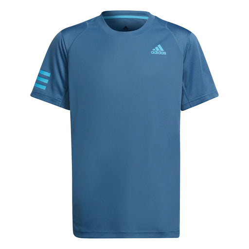 Adidas Club 3 Stripe Boys Tennis Shirt - ALTR BL/SKY 432/XL