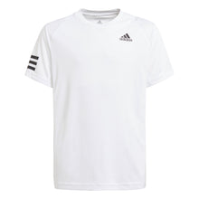 Load image into Gallery viewer, Adidas Club 3 Stripe Boys Tennis Shirt - White/Black/XL
 - 3