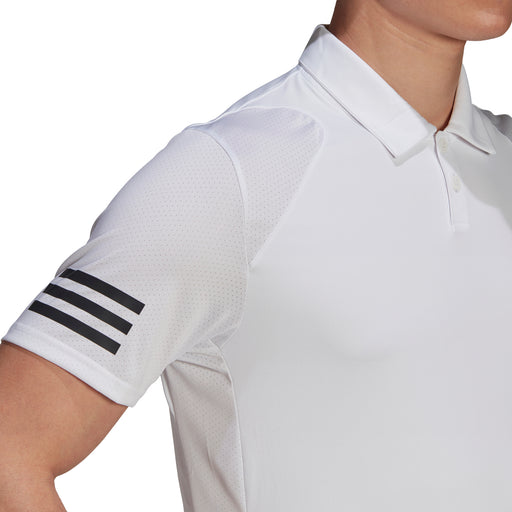 Adidas Club 3 Stripes White-Black Mens Tennis Polo