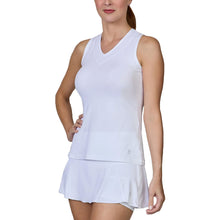 Load image into Gallery viewer, Sofibella Center Line Fullback Wht Wmn Tennis Tank - White/XL
 - 1