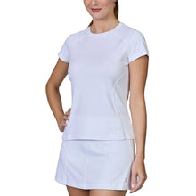 Load image into Gallery viewer, Sofibella Center Line Weave Womens SS Tennis Shirt - Weave/XL
 - 1