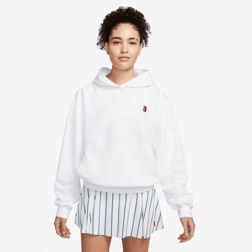 NikeCourt Dri-FIT Flc Heritage Wmns Tennis Hoodie - WHITE 100/L