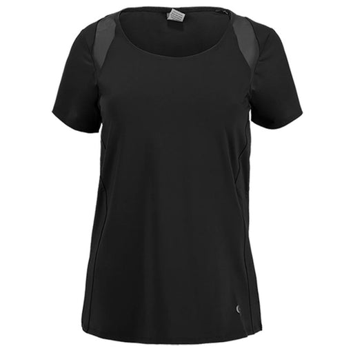 Cross Court Essentials Cap Womens Tennis Shirt - BLACK 1000/XL
