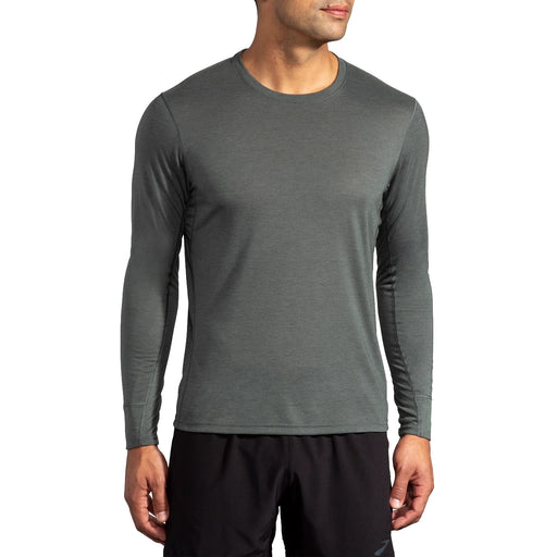 Brooks Distance Mens Longsleeve Running Shirt - HTH D OYSTR 371/XXL