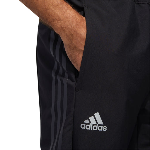 Adidas 3 Stripe Woven Black Mens Tennis Pants