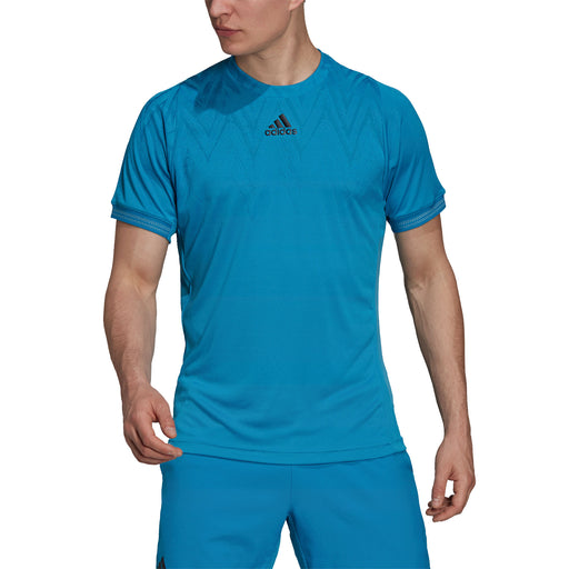 Adidas FreeLift PrimeBlue Mens Tennis Shirt - SONIC AQUA 449/XXL