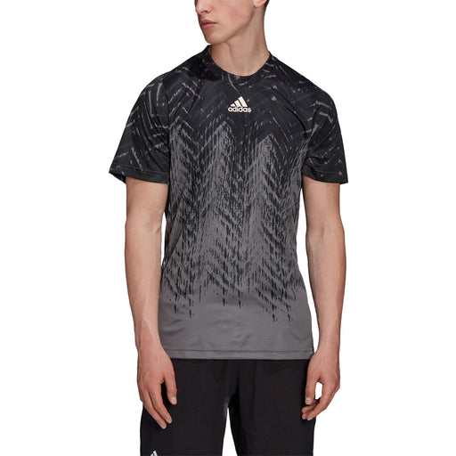 Adidas FreeLift Printed PB Mens Tennis Shirt - GREY FIVE 026/XL