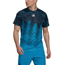 Load image into Gallery viewer, Adidas FreeLift Printed PB Mens Tennis Shirt - SONC AQU/BK 449/XXL
 - 5