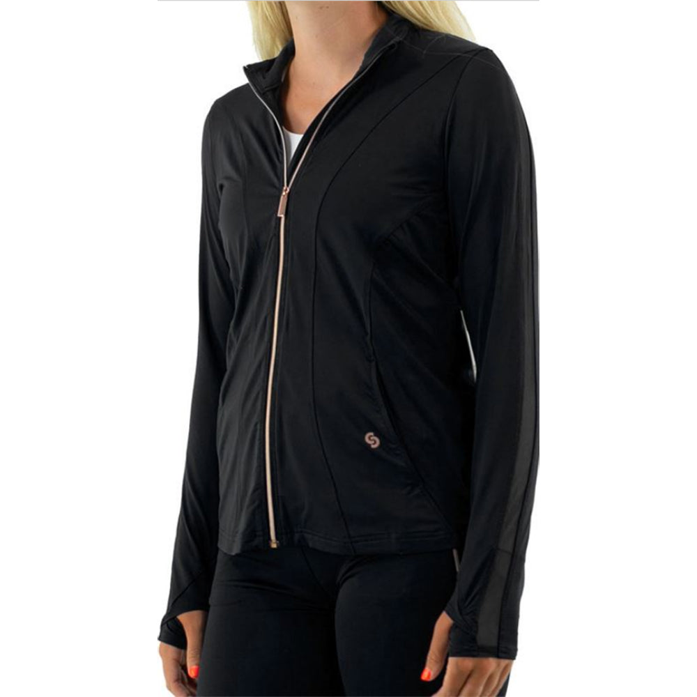 Cross Court Essentials Womens Tennis Jacket - BLACK 1000/XL