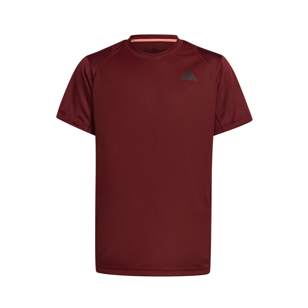 Adidas Club Boys Short Sleeve Crew Tennis Shirt - SHD RD/A RD 615/XL