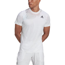 Load image into Gallery viewer, Adidas Melbourne FL Printed Mens Tennis T-Shirt - WT/BK/BURG 100/XL
 - 5