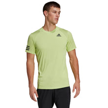 Load image into Gallery viewer, Adidas Club 3 Stripes Mens Tennis Shirt 1 - LIME/BLACK 314/XL
 - 4