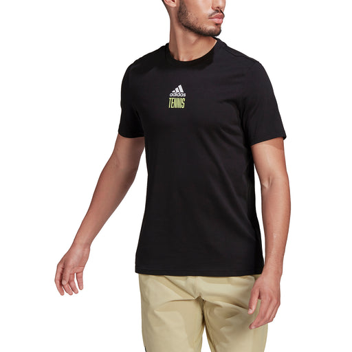 Adidas AEROREADY Paris Graphic Mens Tennis T-Shirt - BLACK 001/XXL