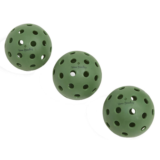 Baddle Vera Bradley Outdoor Pickleball Balls 3 Pk - Moss Green