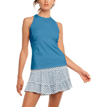 Load image into Gallery viewer, Lucky in Love In A Ruche Womens Tennis Tank Top - AEGEAN BLUE 471/L
 - 1