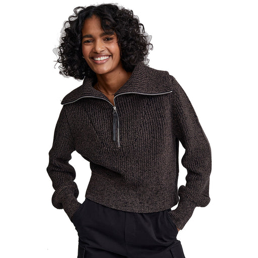 Varley Mentone Womens Half Zip Pullover - Black Speckle/L