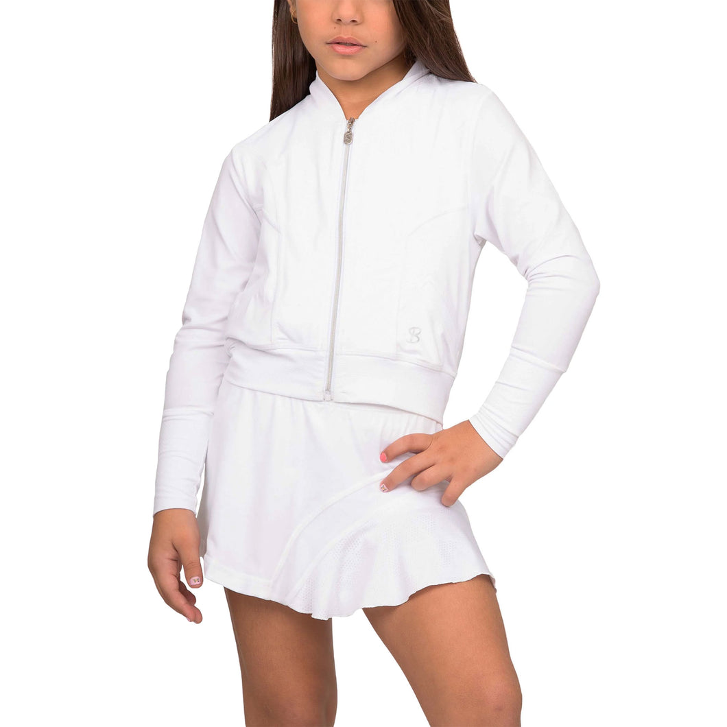 Sofibella White Racquet Net Girls Tennis Jacket - Net/L