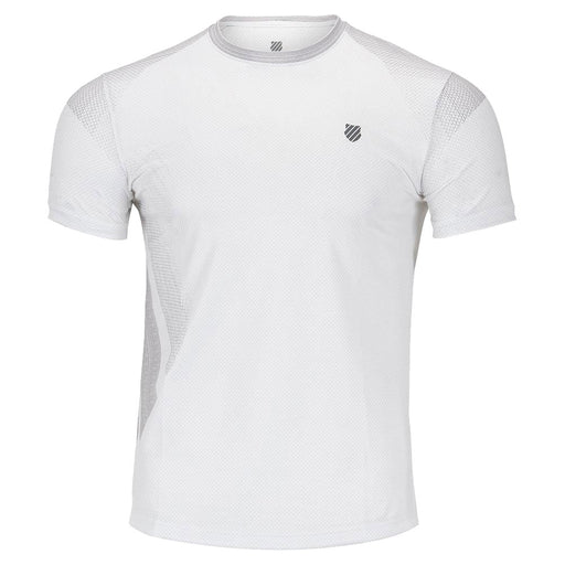 K-Swiss Surge White Mens Short Sleeve Tennis Shirt - WHITE 110/XL